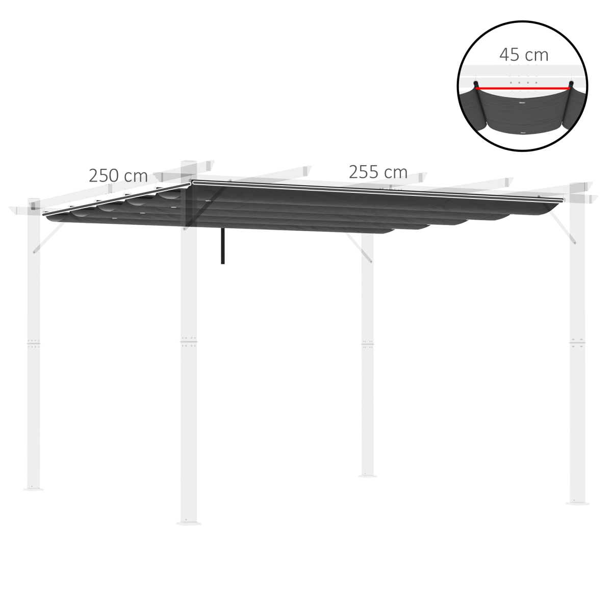 Outsunny Replacement Canopy for 3 x 3m Pergola, Grey