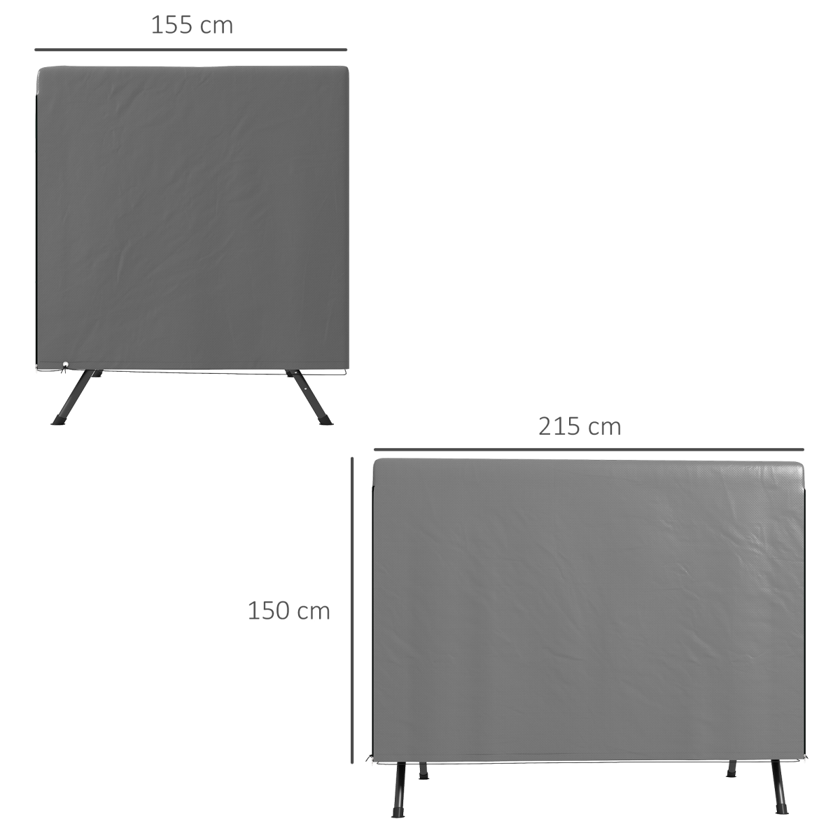Outsunny Patio Swing Chair Cover, Heavy Duty, Dark Grey, 215x155x150cm