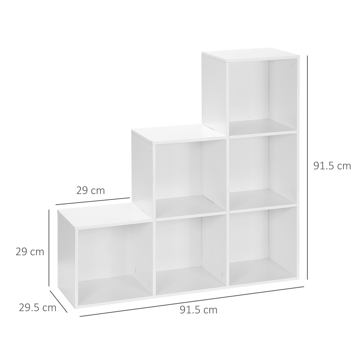 HOMCOM Storage Cabinet with 6 Cubes and 3-Tier Shelf, White, Particle Board Closet Organiser