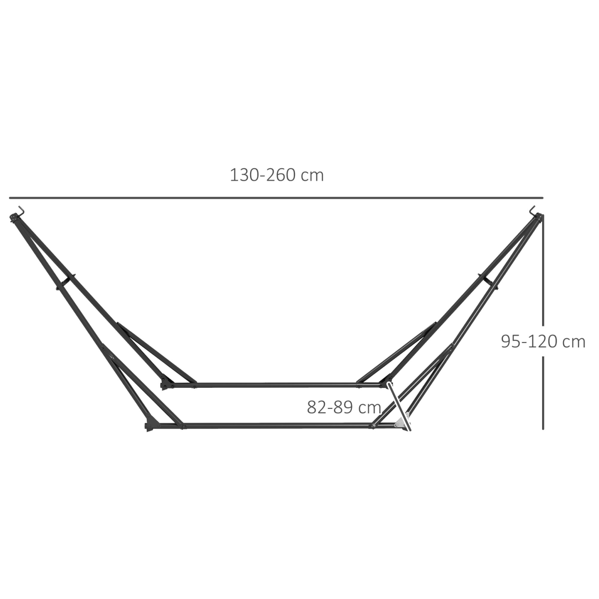 Outsunny 2 in 1 Foldable Steel Hammock Stand, Hammock Net and Chair Stand with Carrying Bag