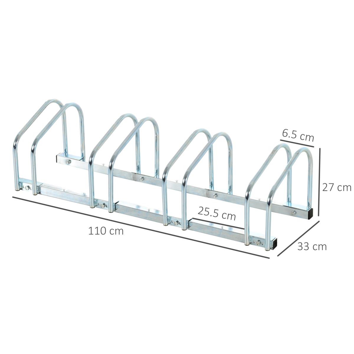 4 Bike Parking Rack Locking Storage Stand, Floor or Wall Mount, Solid Steel, Detachable, Unbranded