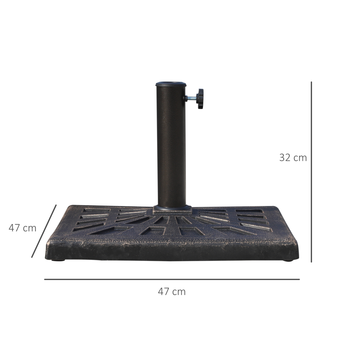 Outsunny 15kg Bronze Square Garden Patio Umbrella Stand Base
