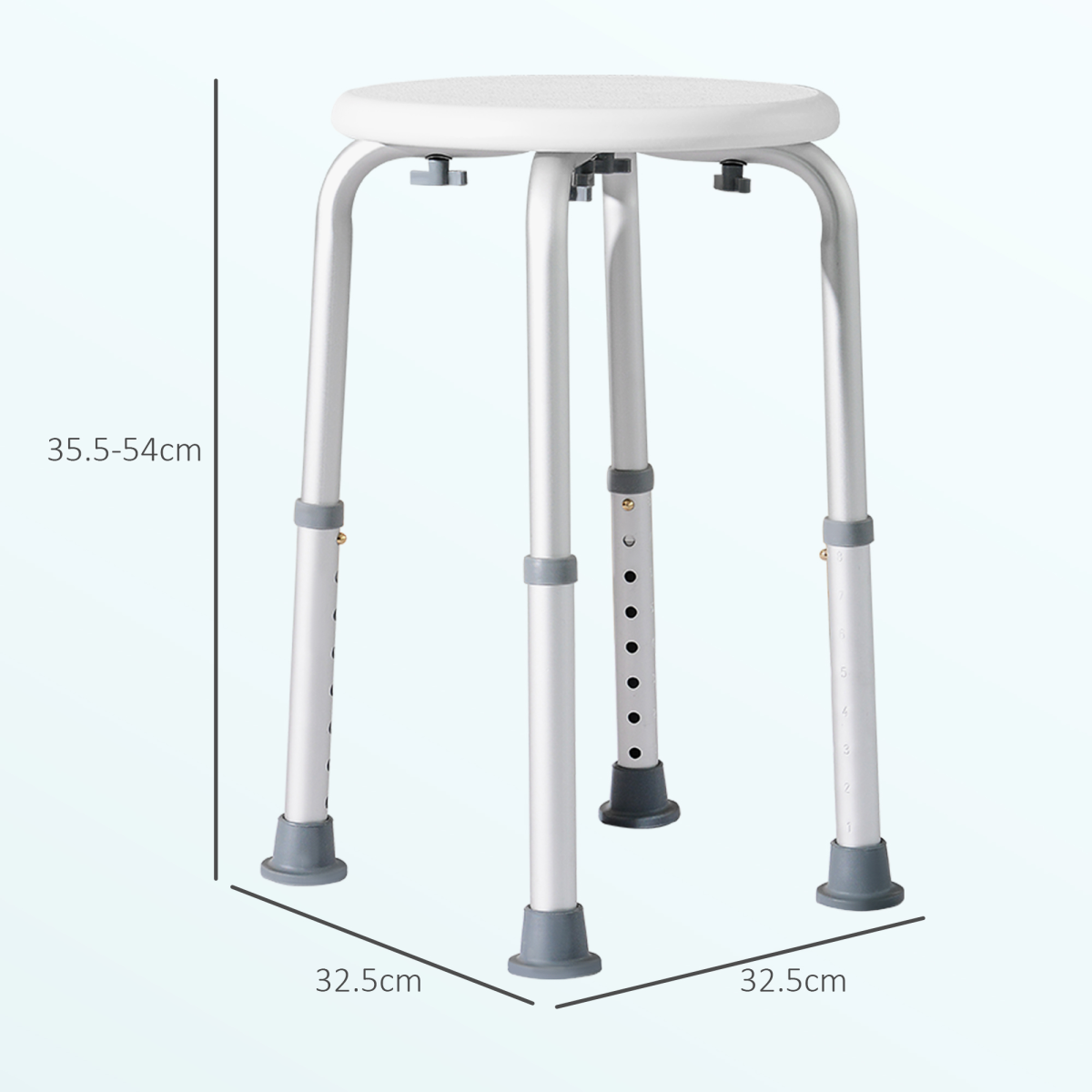Adjustable Bath Shower Seat with Suction Pads, 136kg Capacity