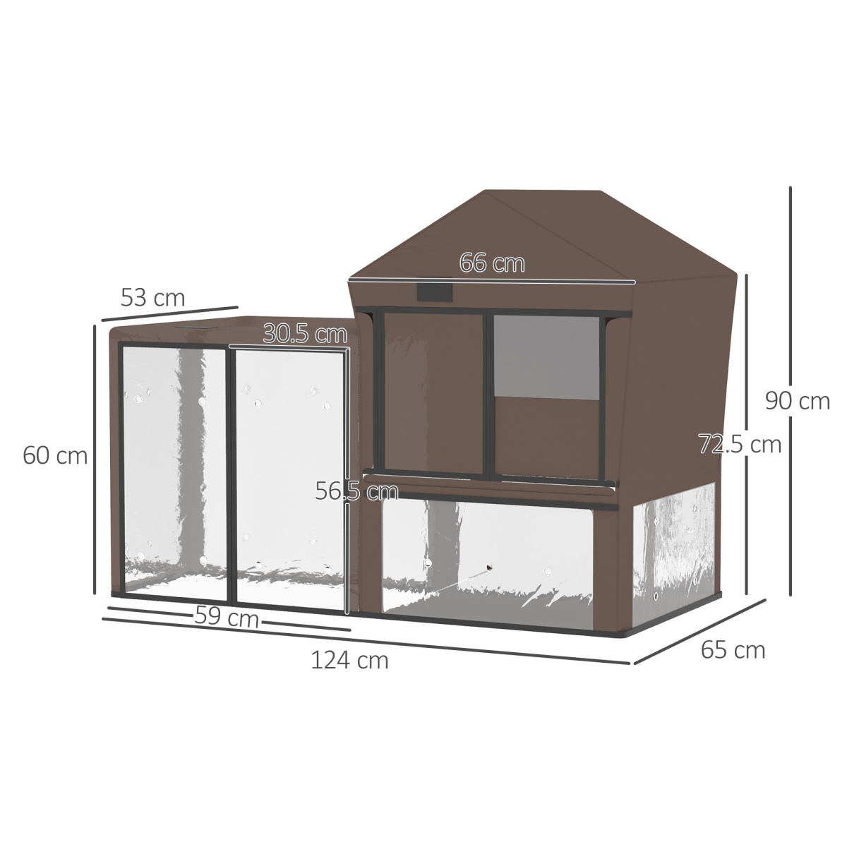 Water-Resistant Rabbit Hutch Cover with Zip Door and Ventilation