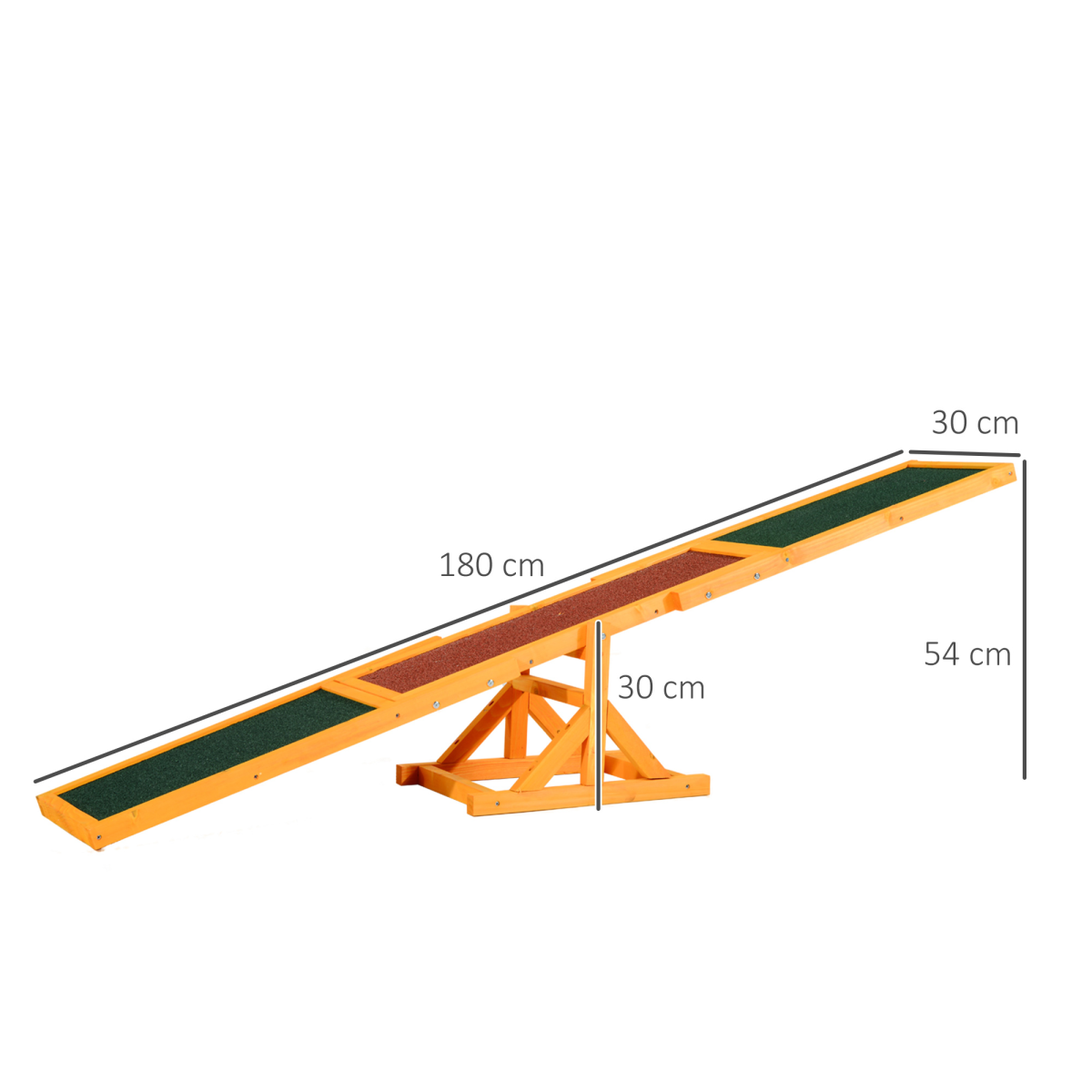 Pet Dog Training Agility Seesaw, Fir Wood Exercise Toy with Anti-Slip Surface, 180 x 30 x 30 cm, 50kg Capacity