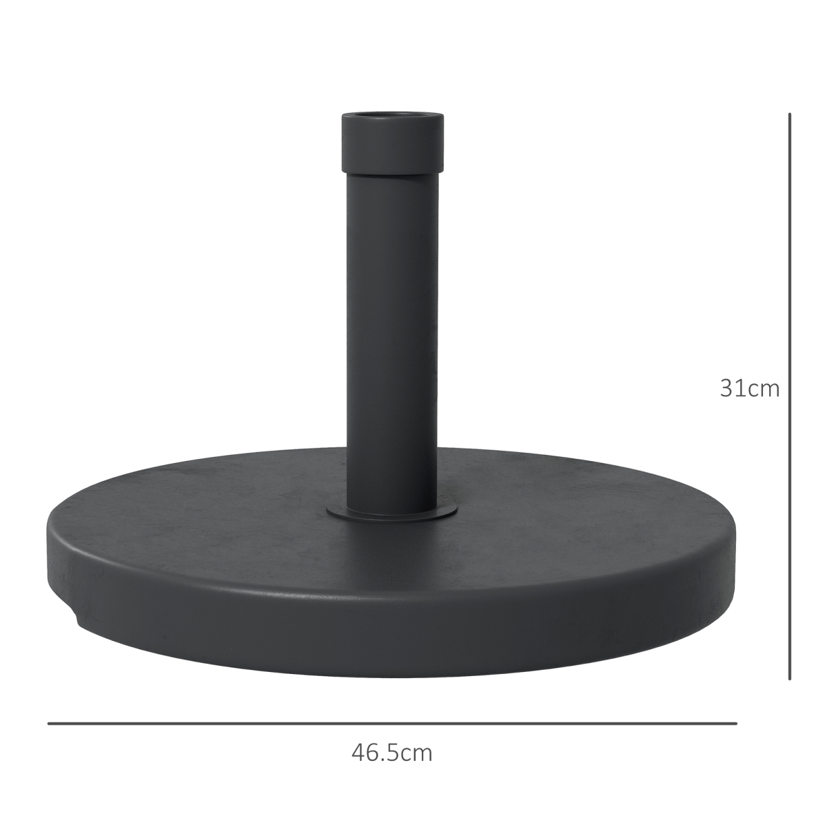 Outsunny 15kg Heavy Duty Round Concrete Parasol Base, Black