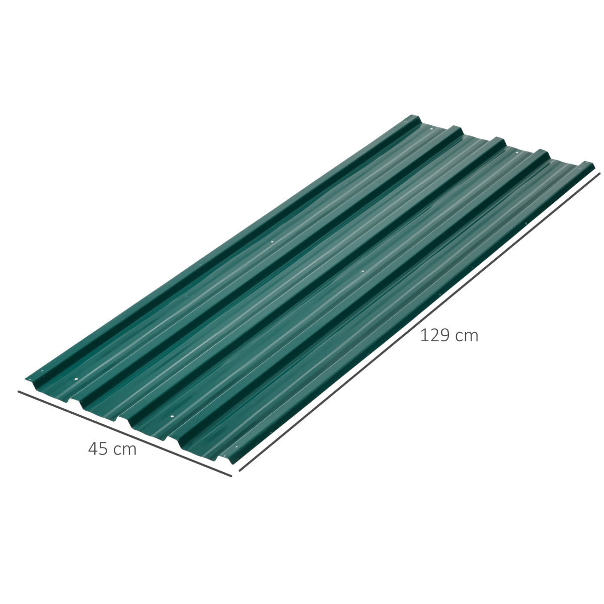 Outsunny Pack of 12 Galvanised Steel Roofing Sheets, Green