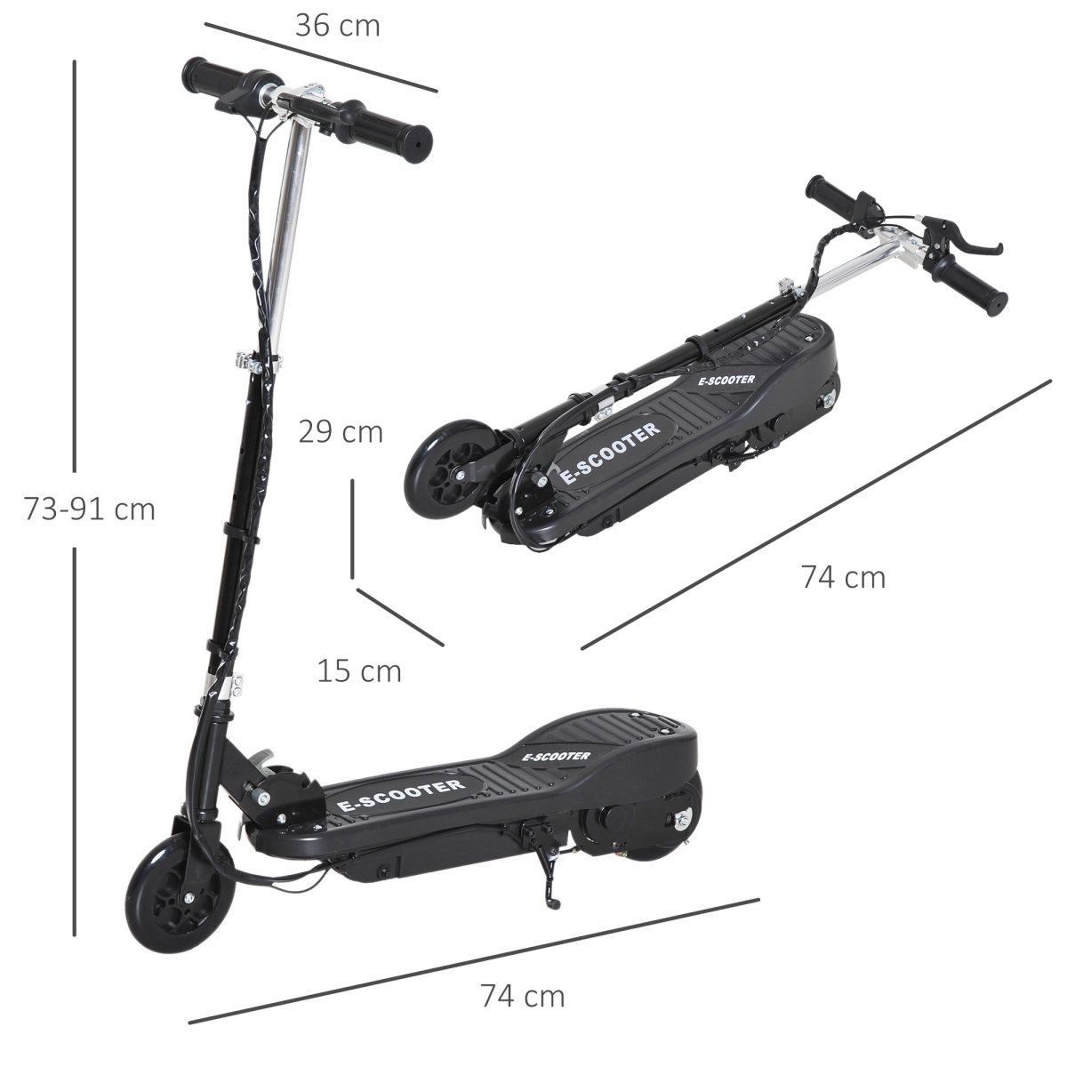 Folding Kids Electric Scooter for Ages 7-14, 12V Rechargeable Battery, 12km/h, Foldable with Front Brake