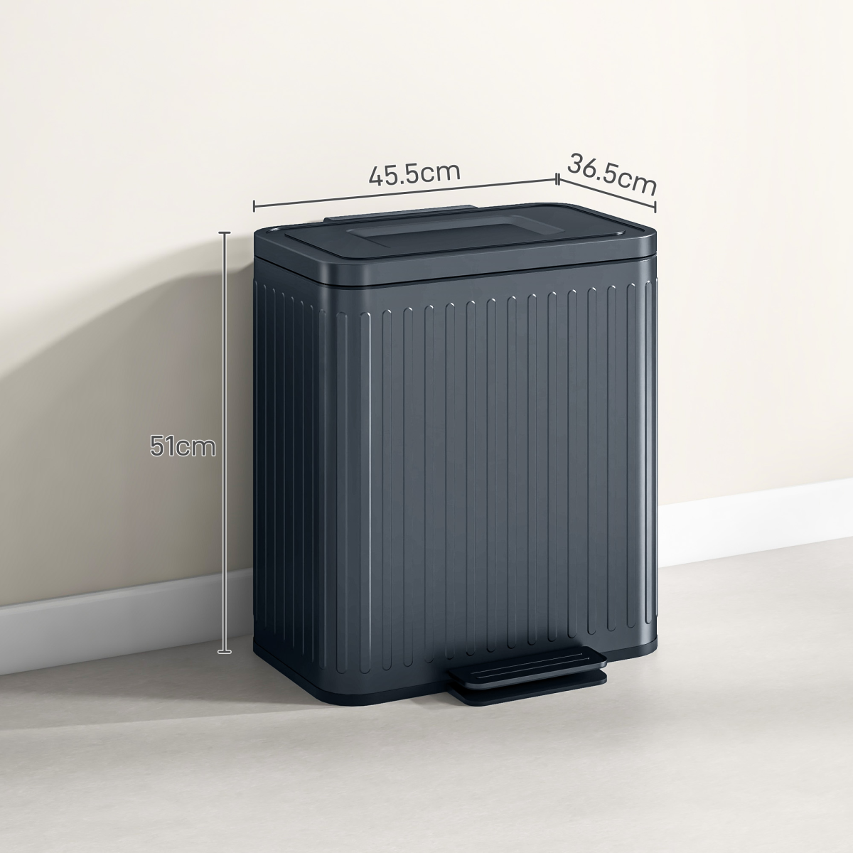 HOMCOM 2 x 20L Double Pedal Bin with Soft-Close Lid, Black