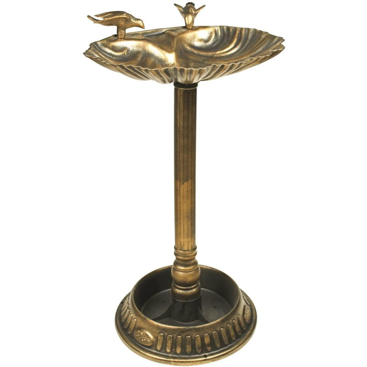 GardenKraft Clam Shell Bird Bath with Built-in Base Planter - 17390