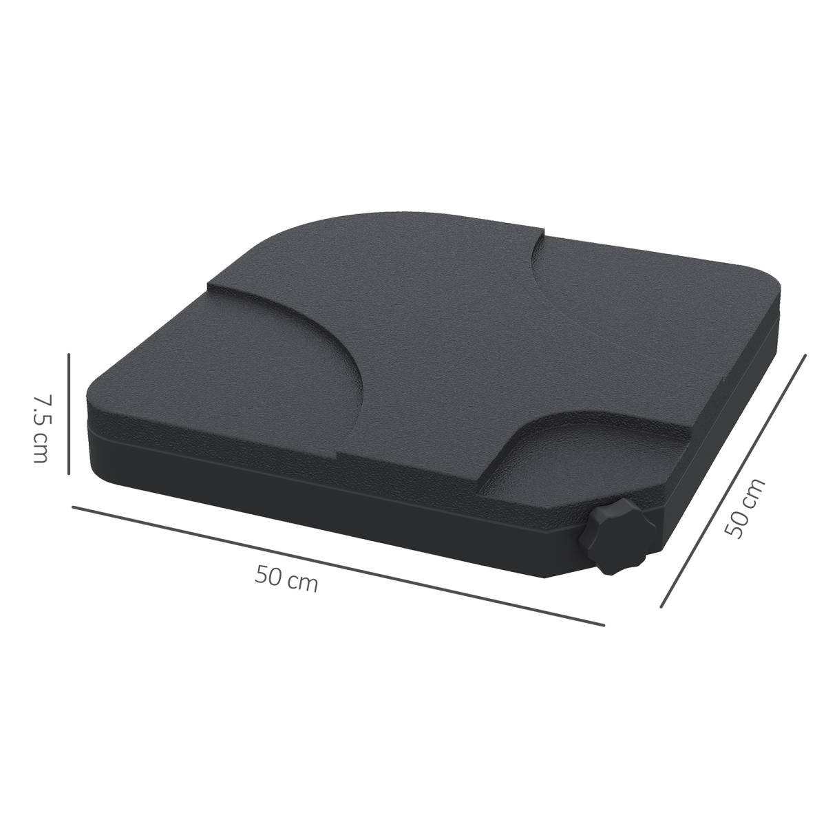 Outsunny 4-Piece Heavy Duty Plastic Umbrella Weight Base, Black
