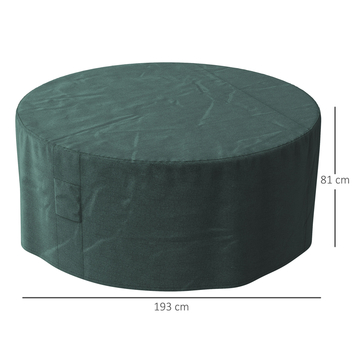 Outsunny Large Round 600D Waterproof PVC-Coated Outdoor Furniture Cover, Green