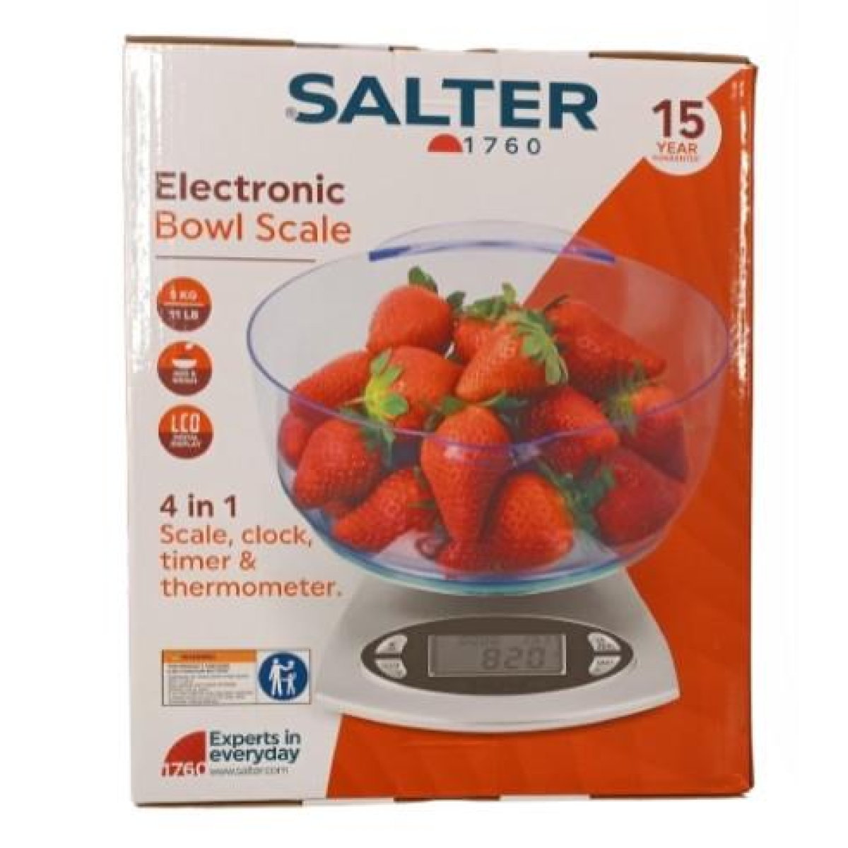 Salter 4-In-1 Electronic Digital Kitchen  Bowl Scale Weight Limit: 5kg