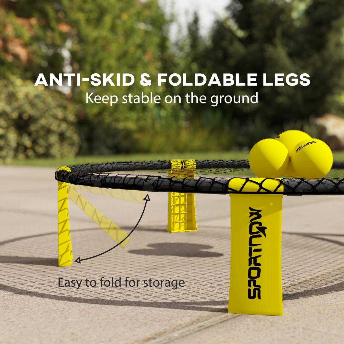 SPORTNOW Spikeball Game Set with Net, 3 Balls & Pump