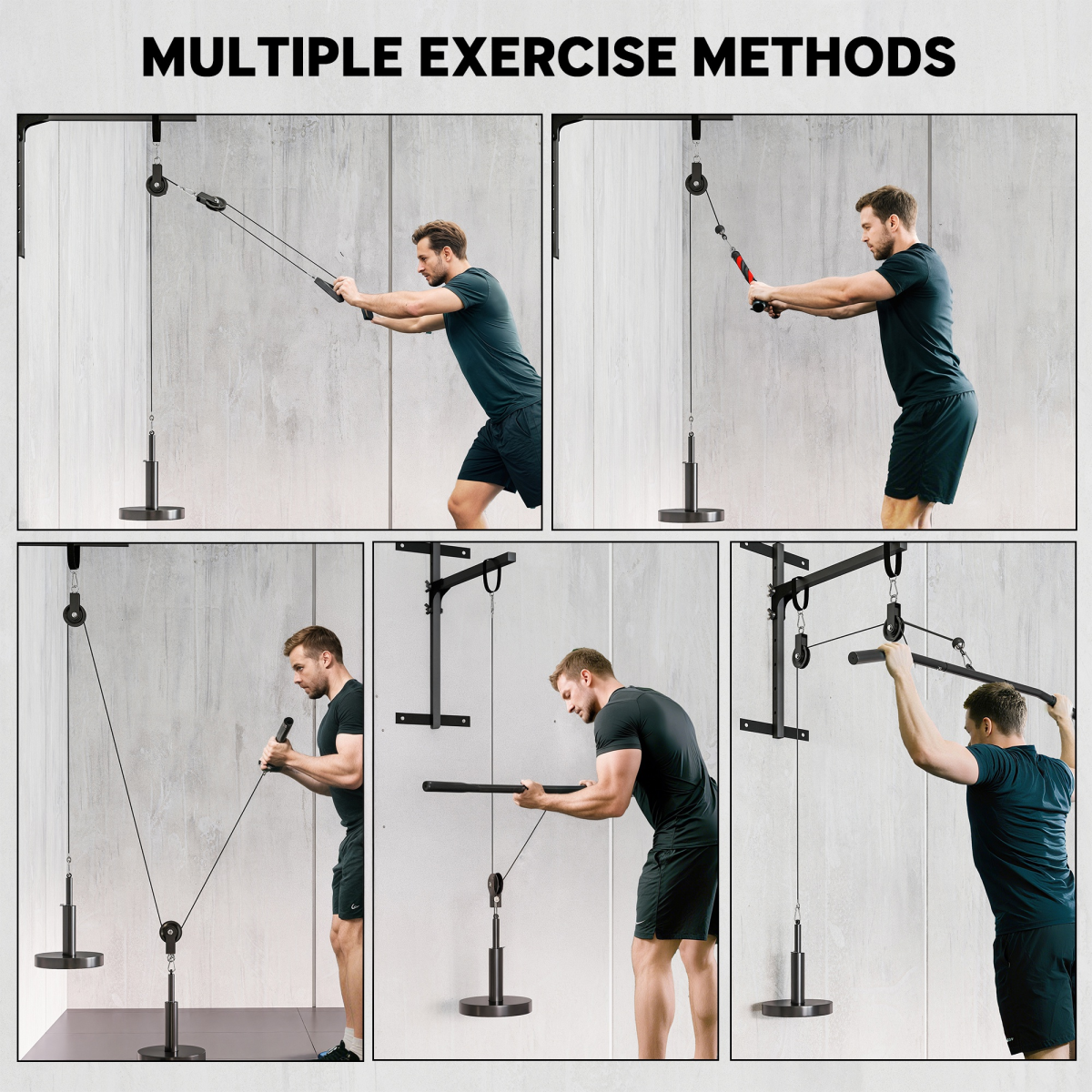 SPORTNOW Home Gym Cable Pulley System with Universal Loading Pin