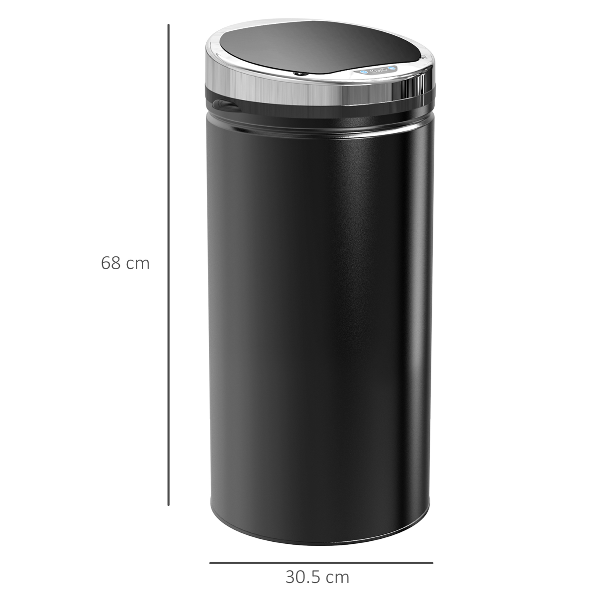 HOMCOM 42L Stainless Steel Sensor Trash Can with Removable Inner Bucket, Black
