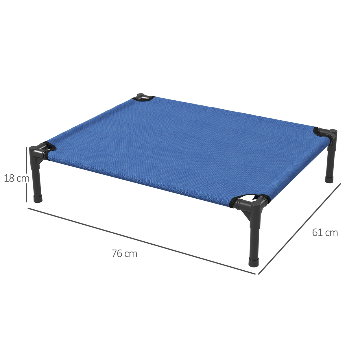 PawHut Elevated Pet Bed with Powder-Coated Metal Frame, Oxford Fabric, Indoor/Outdoor Folding Cot with Carry Bag