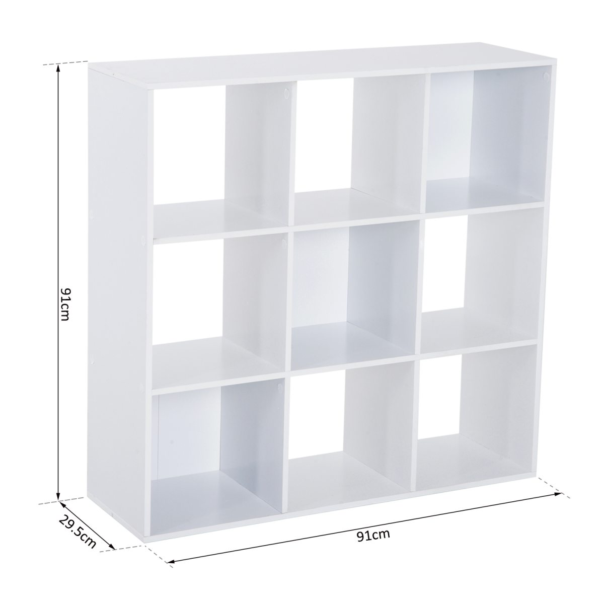 9-Cube Storage Cabinet Bookcase Display Shelves, Chipboard, White