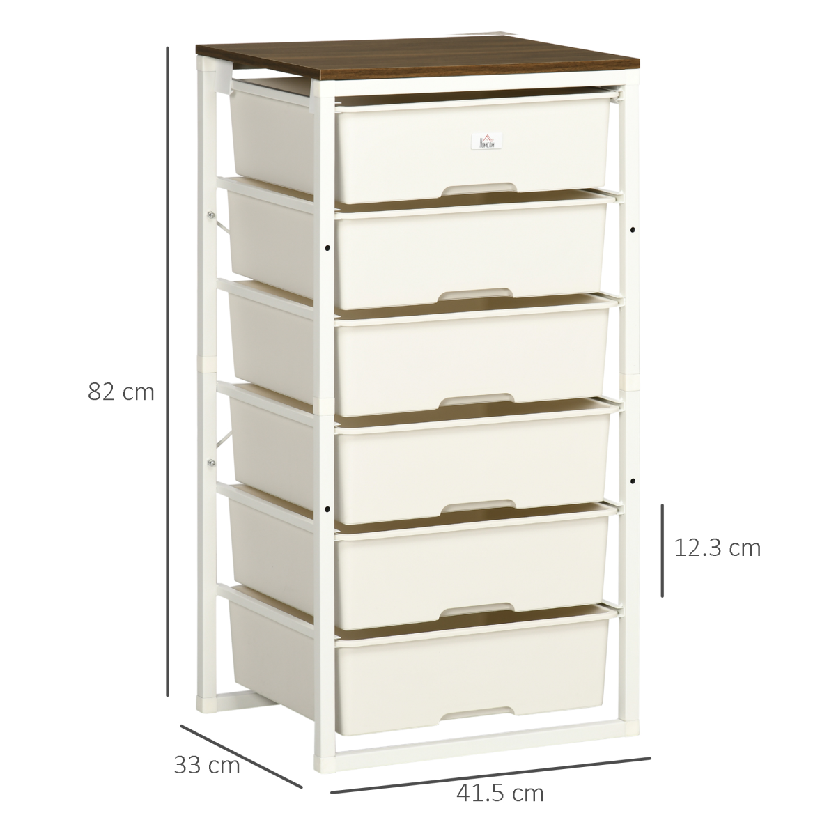 White 6-Drawer Chest of Drawers for Bedroom & Living Room