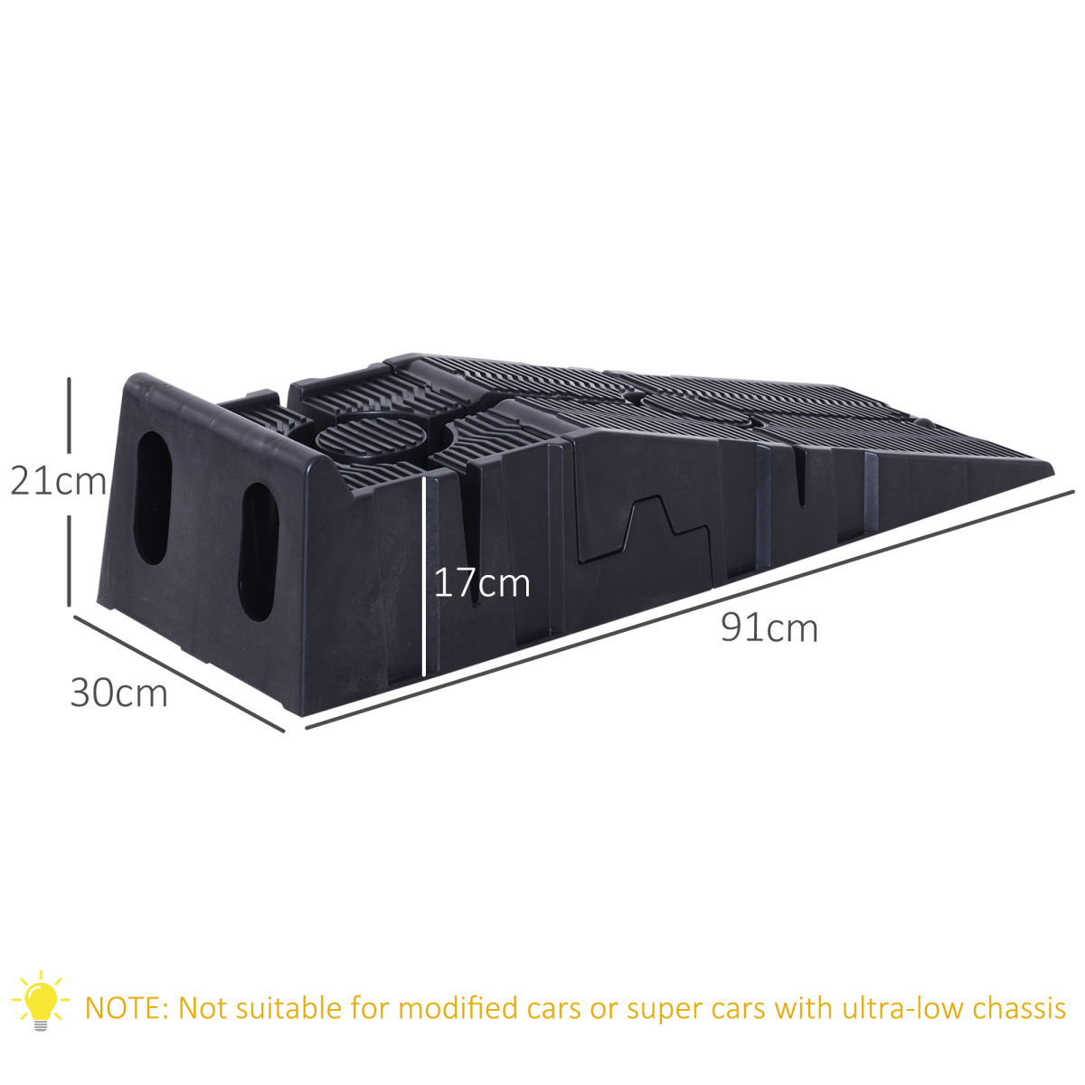 Heavy Duty Plastic Car Lifting Ramps, Anti-Skid, Interlocking Design, 5 Ton Set Capacity