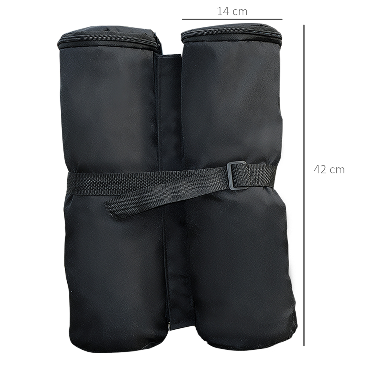 Outsunny 4-Piece Gazebo Sand Bag Weight Set, Black Nylon, for Gazebo Legs