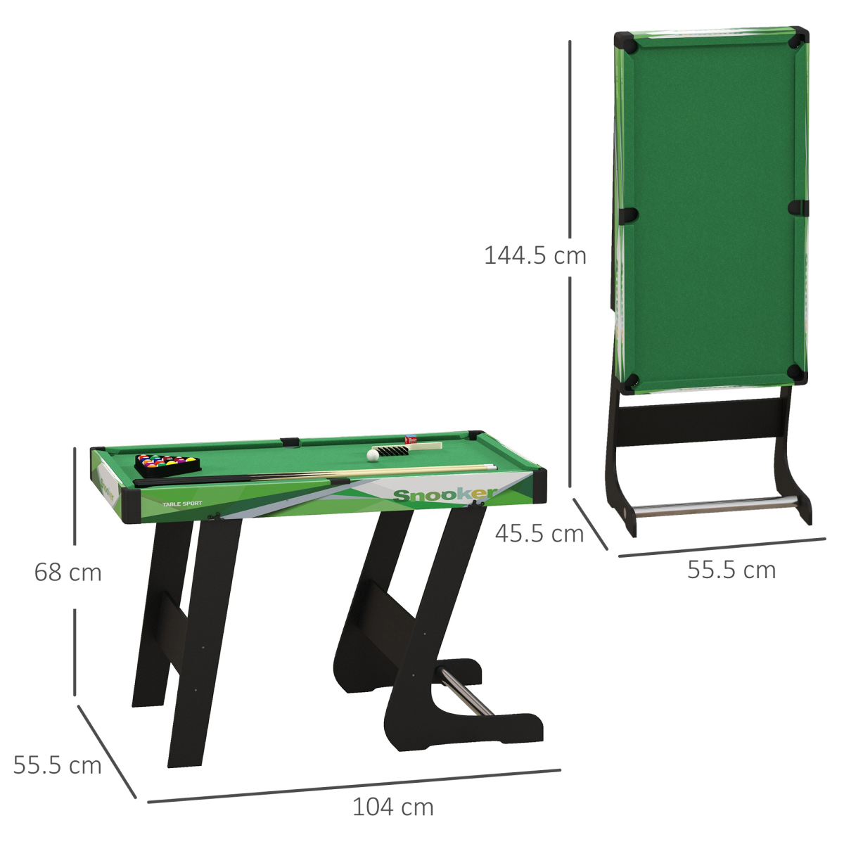 SPORTNOW Foldable Freestanding Billiard Table with Accessories