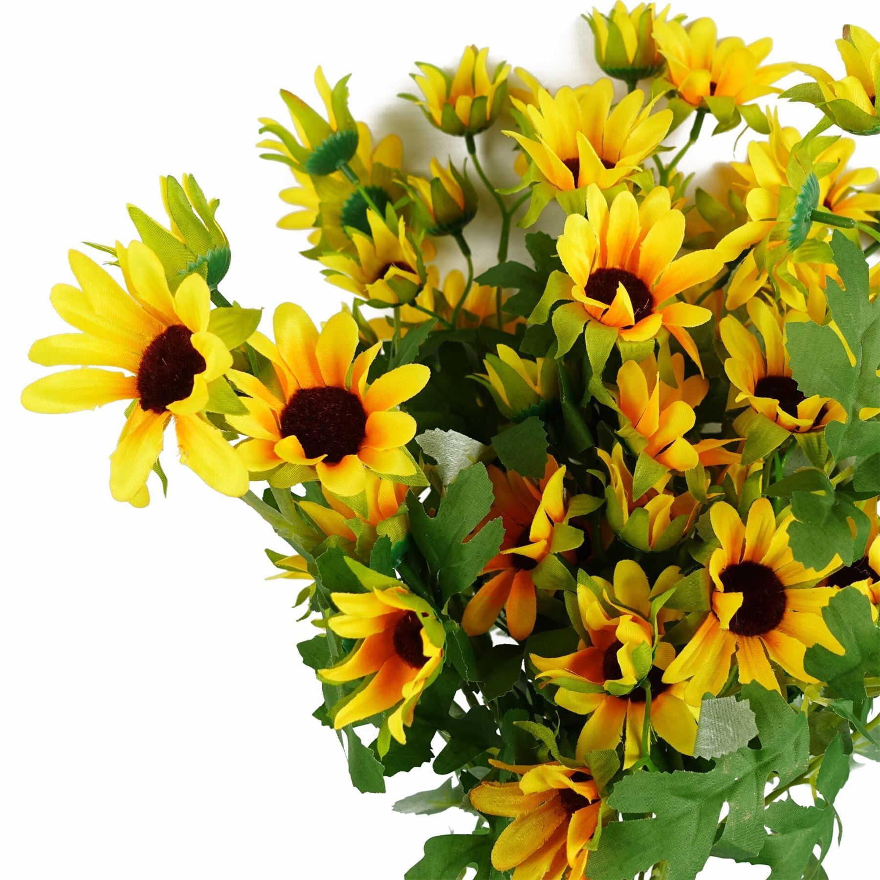 Leaf Pack of 6 70cm Artificial Yellow Daisy Flower Spray