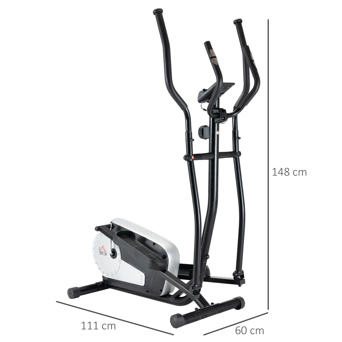 HOMCOM Elliptical Cross Trainer with 8 Resistance Levels, LCD Monitor