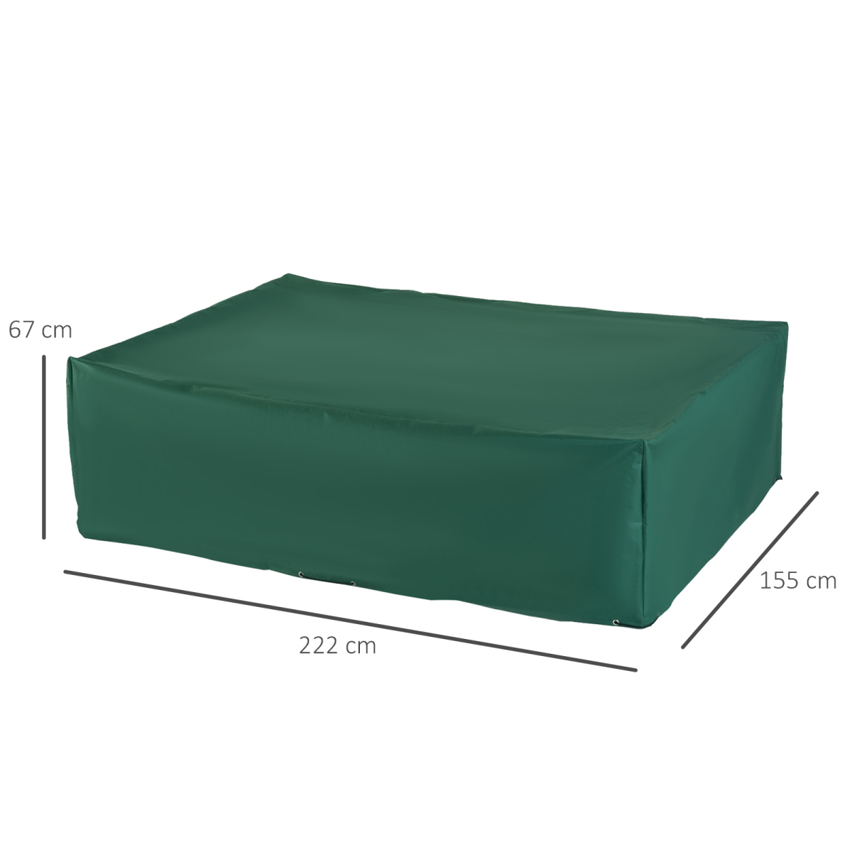 Outsunny Furniture Cover for Large Patio Sets, 222 x 155 x 67 cm, Green