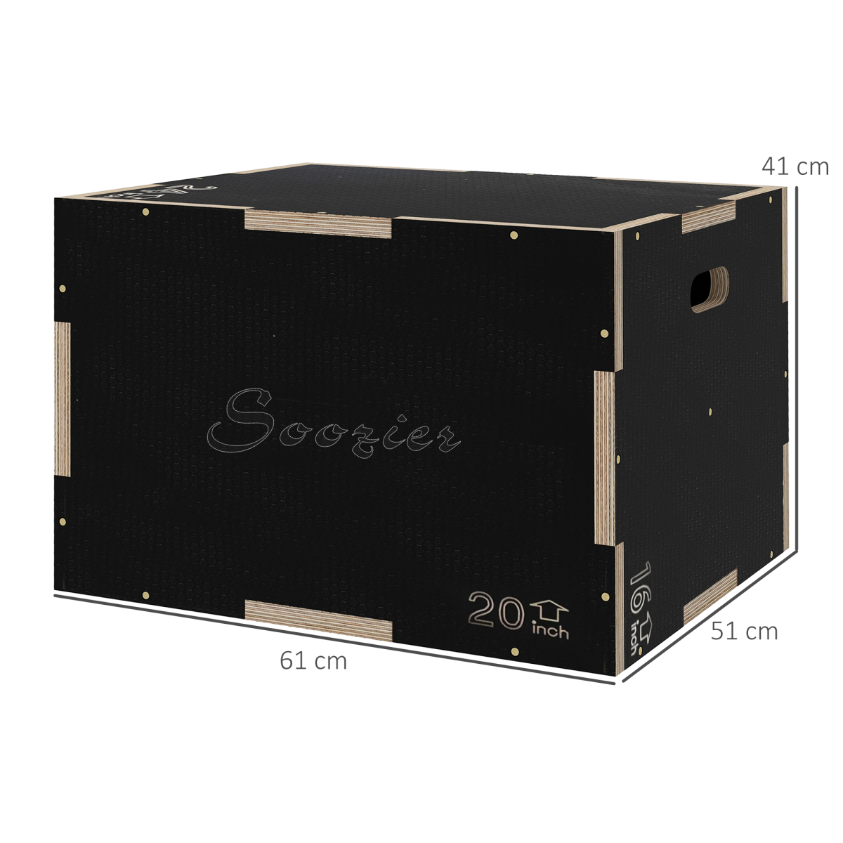 SPORTNOW Wooden Plyo Box, 3 Height Options for Home Gym