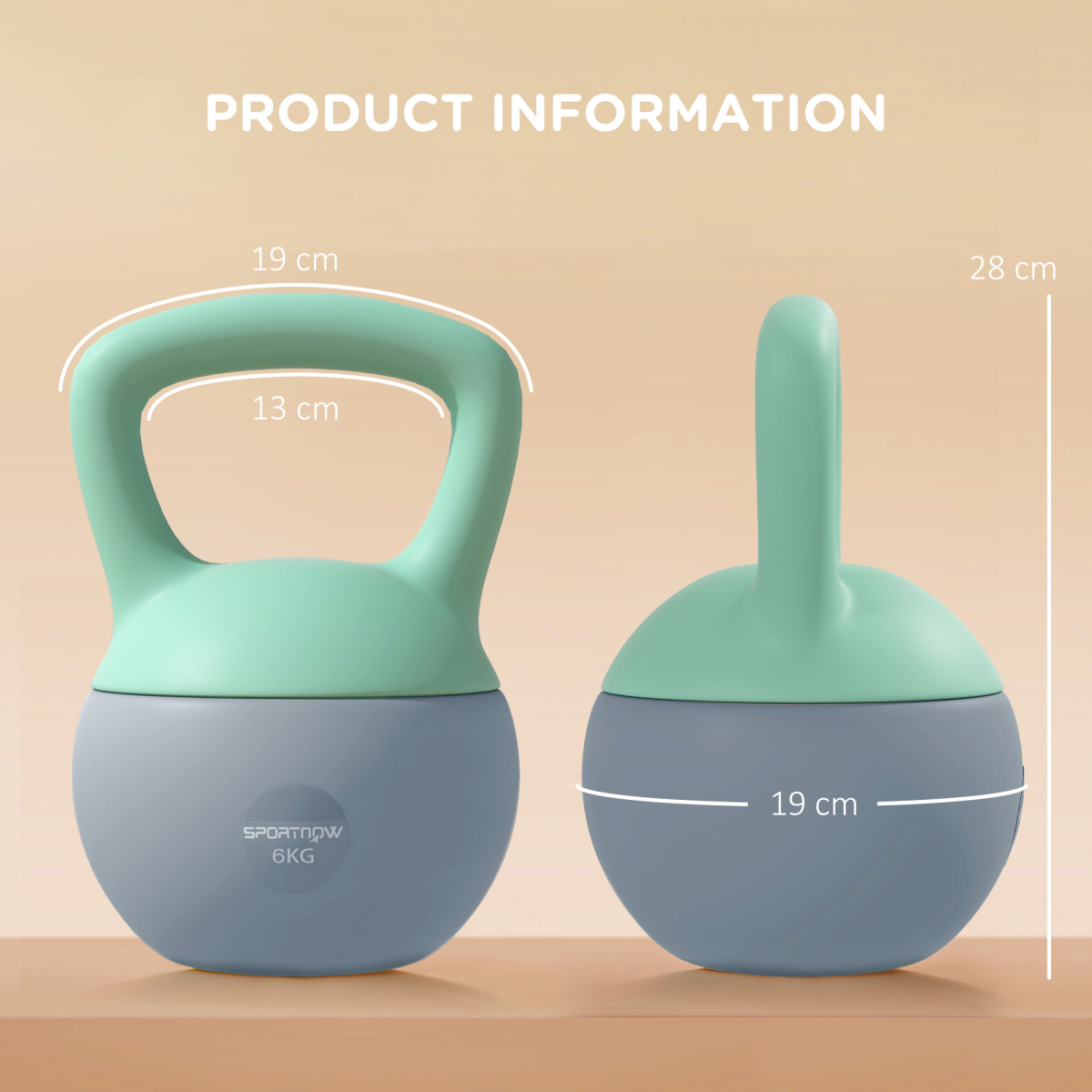 SPORTNOW 6kg Soft Body Kettlebell with Non-Slip Handle