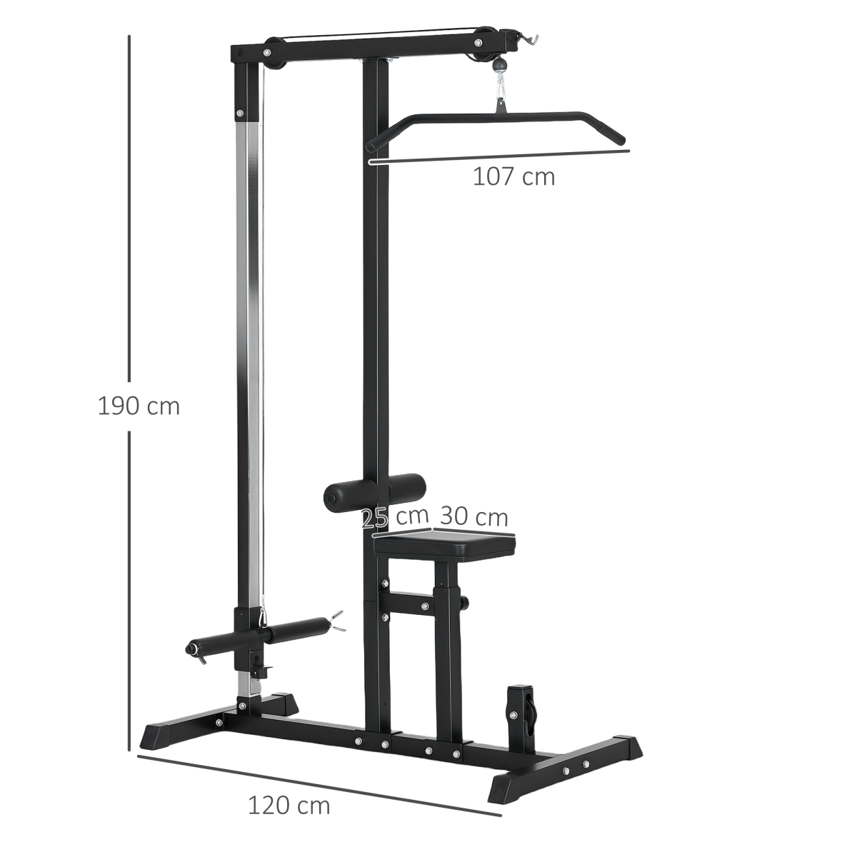 Adjustable Seat Power Tower Lat Pulldown Machine with Cables