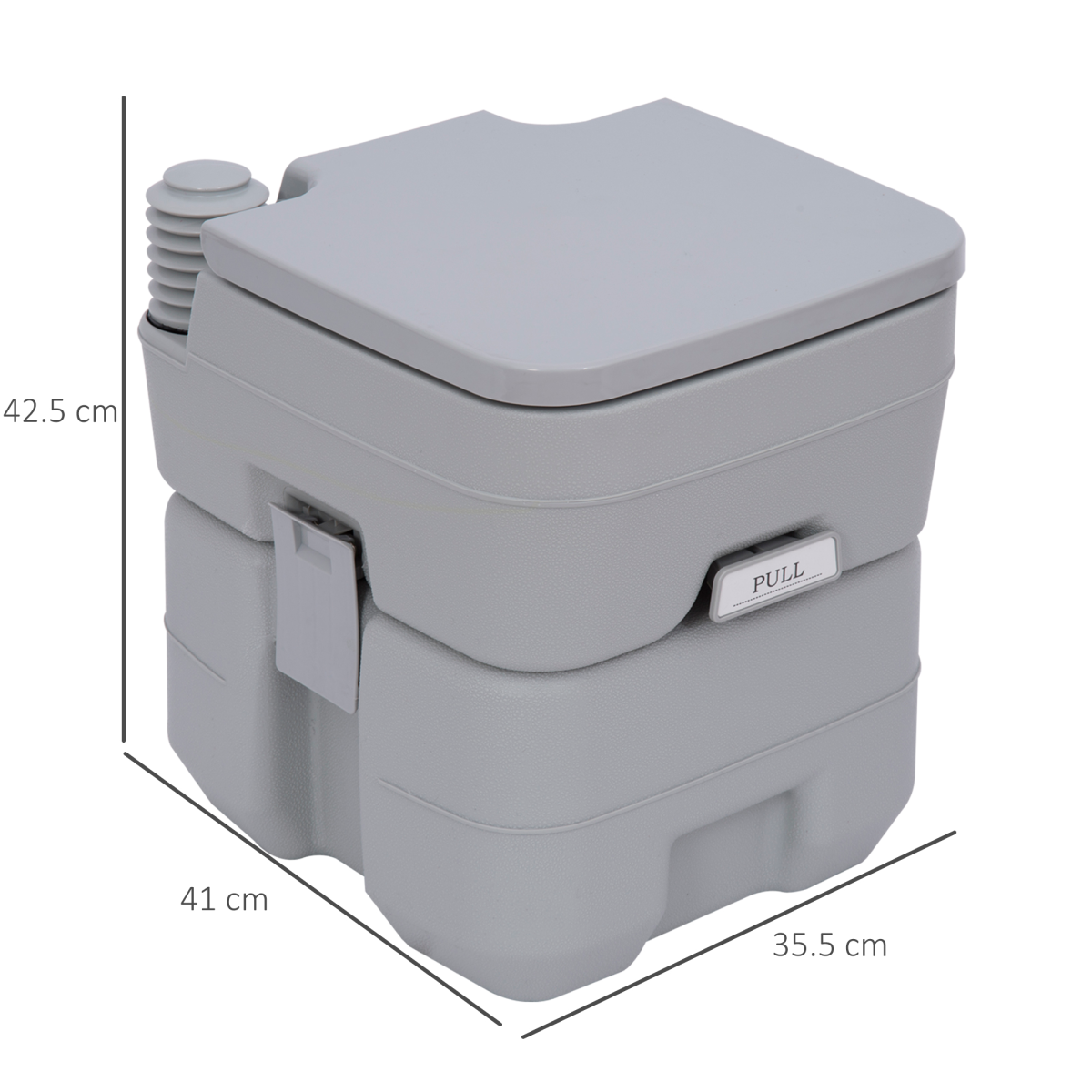 20L Portable Camping Toilet with 10L Fresh Water Tank, Piston Pump Flush, Detachable Holding Tank, for Caravan, Camping, Picnic and Fishing, Outsunny