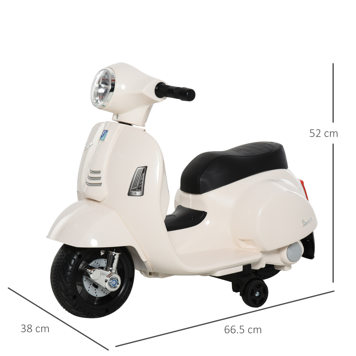 Licensed Vespa 6V Kids Ride On Motorcycle with Lights & Horn