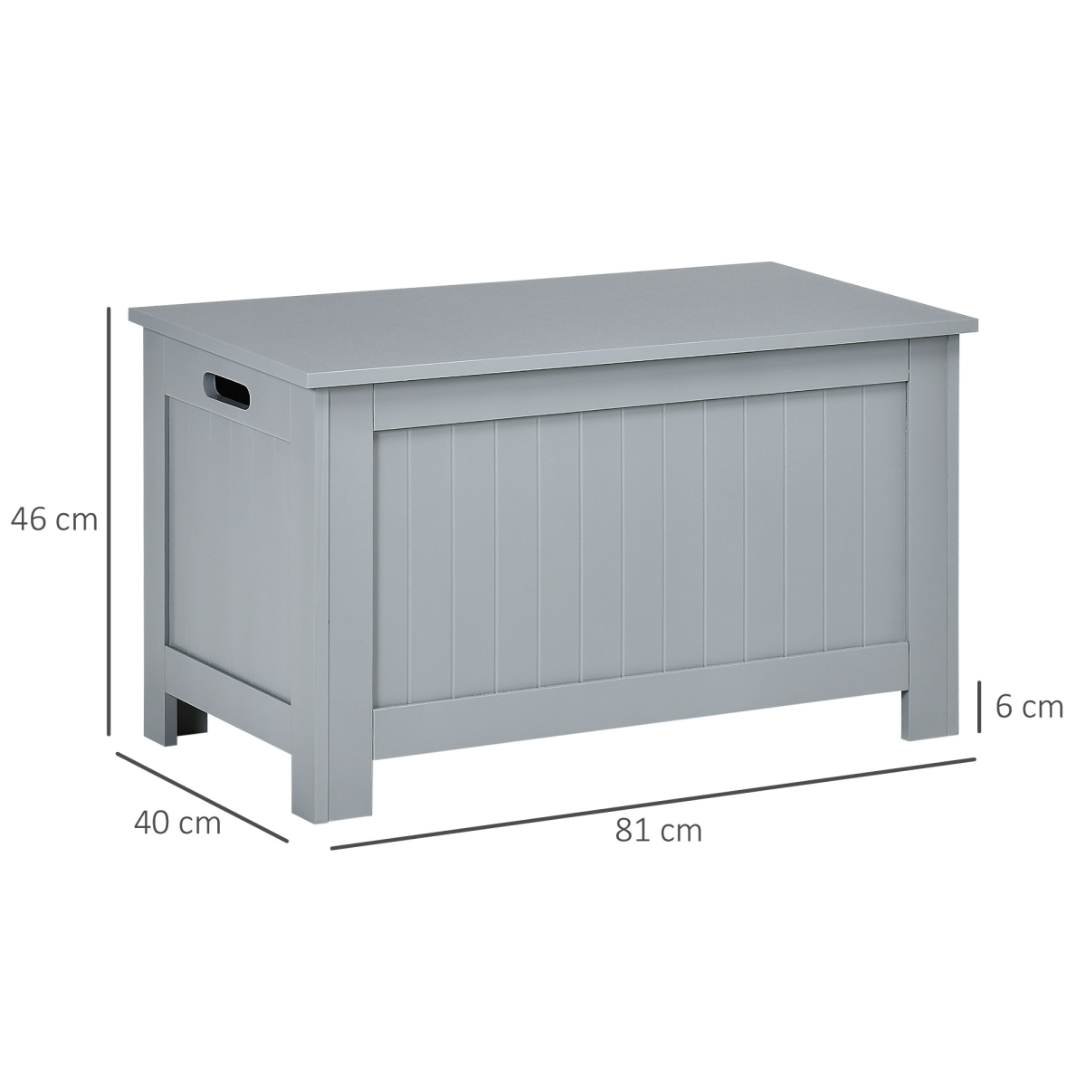 HOMCOM Large Toy Chest Storage Box with Lid, Safety Hinges & Handles