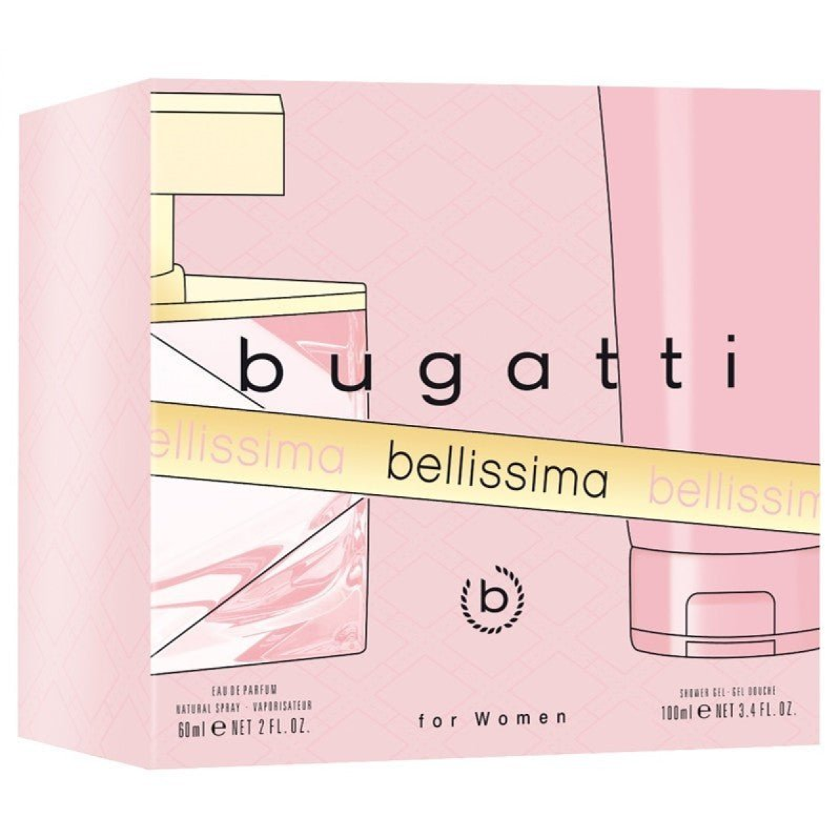 Bugatti Bellissima for Women Gift Set: EDP 60ml + Shower Gel 100ml (New)