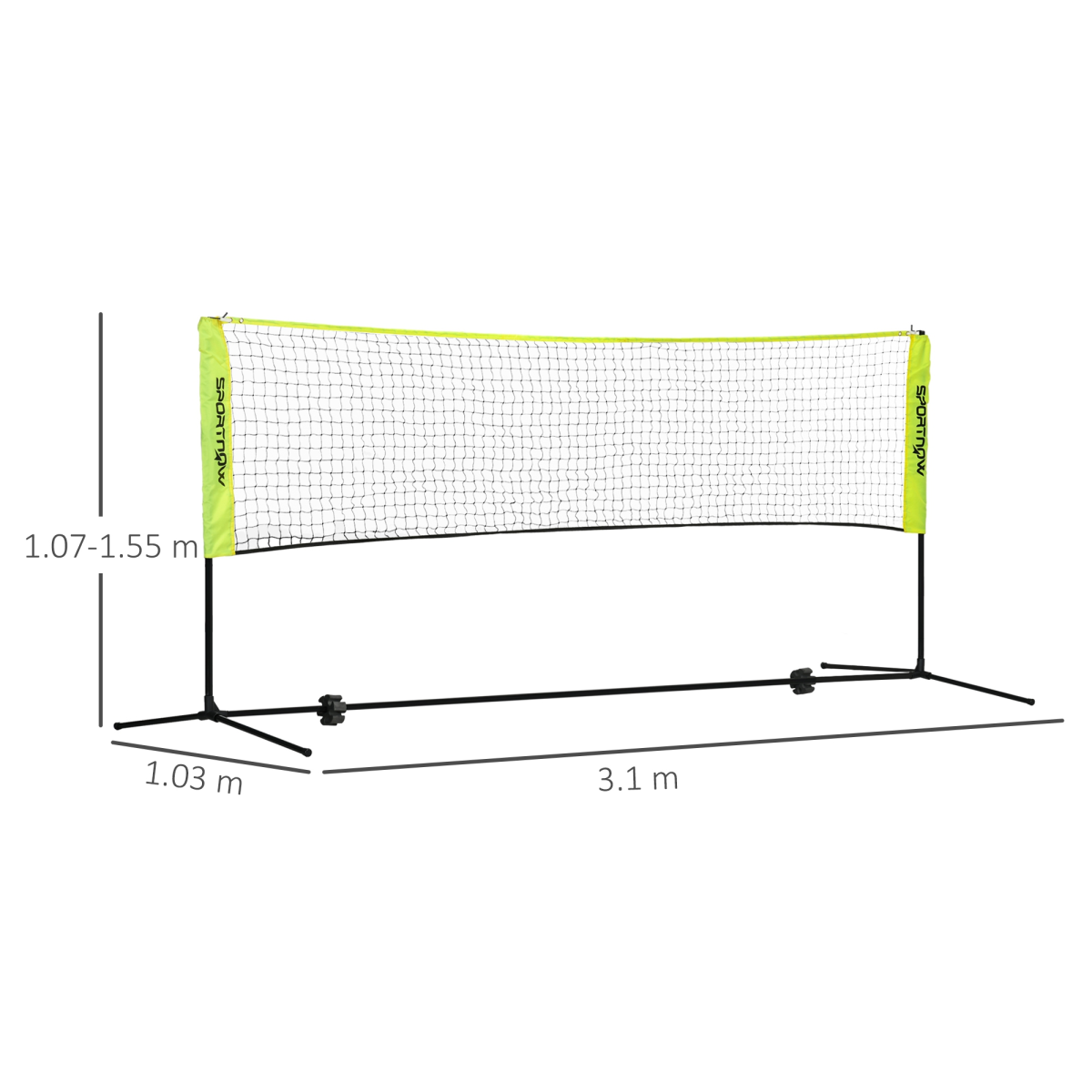 SPORTNOW 3m Adjustable Badminton Net for Tennis, Pickleball & Volleyball