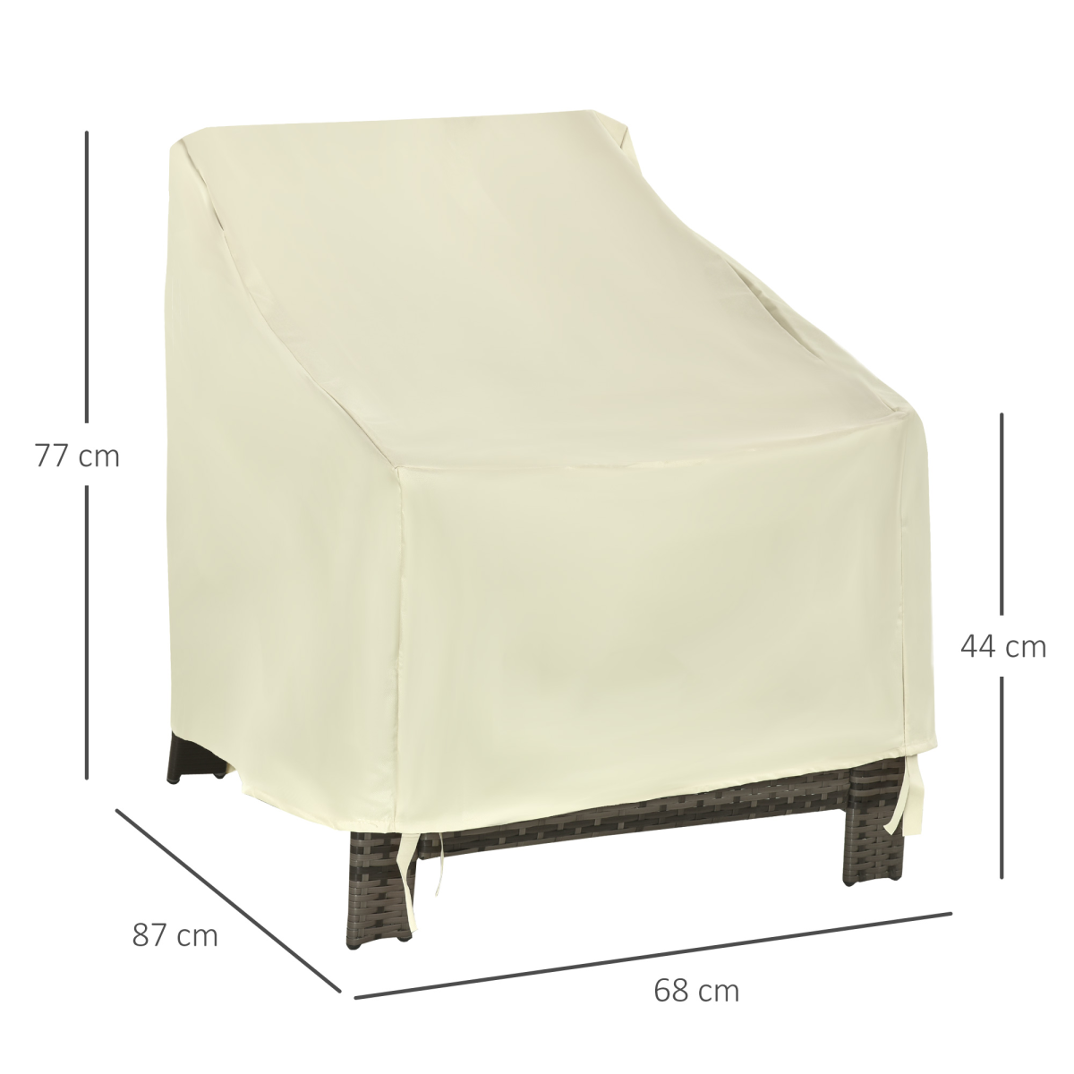 Outsunny Waterproof Oxford Patio Furniture Cover for Single Chair, Beige