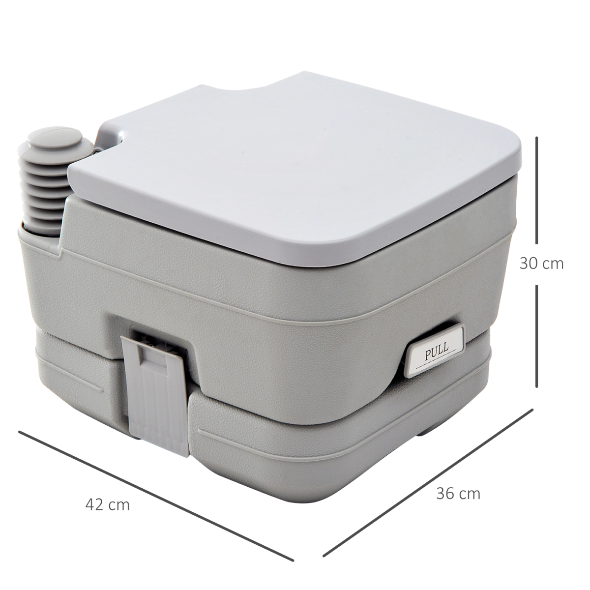 Portable Camping Toilet with 2 Detachable 10L Tanks, Grey