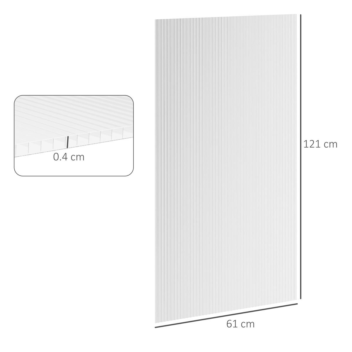 Outsunny 14-Piece Twin-Wall Polycarbonate Greenhouse Panels, 121 x 61 x 4mm