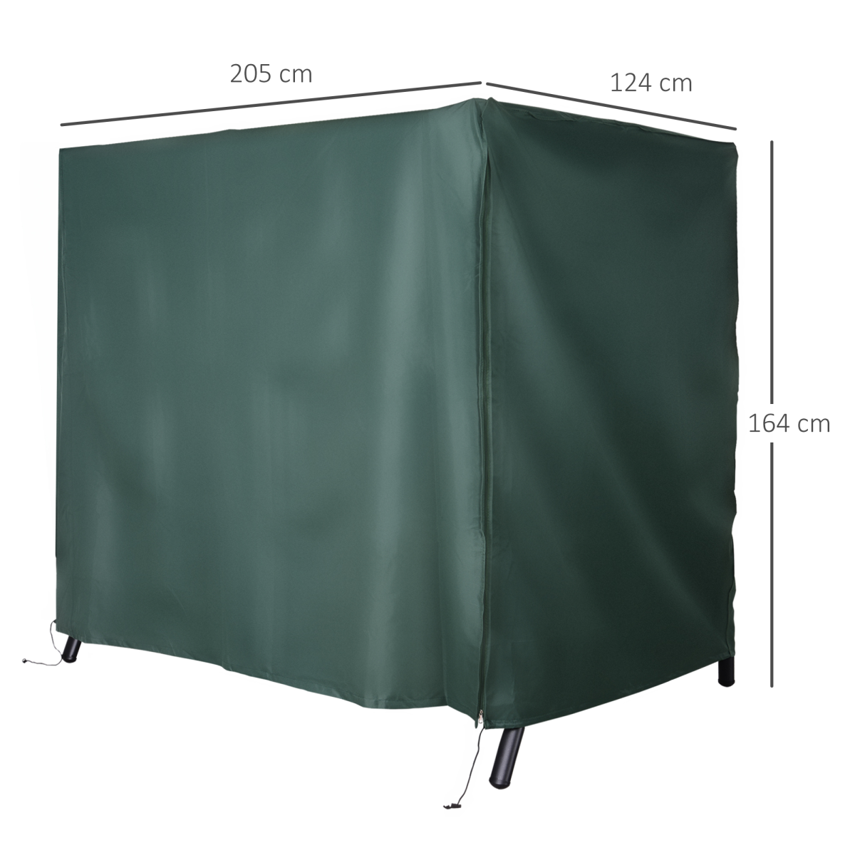 Outsunny 164cm Waterproof Oxford Polyester Swing Chair Cover, Green