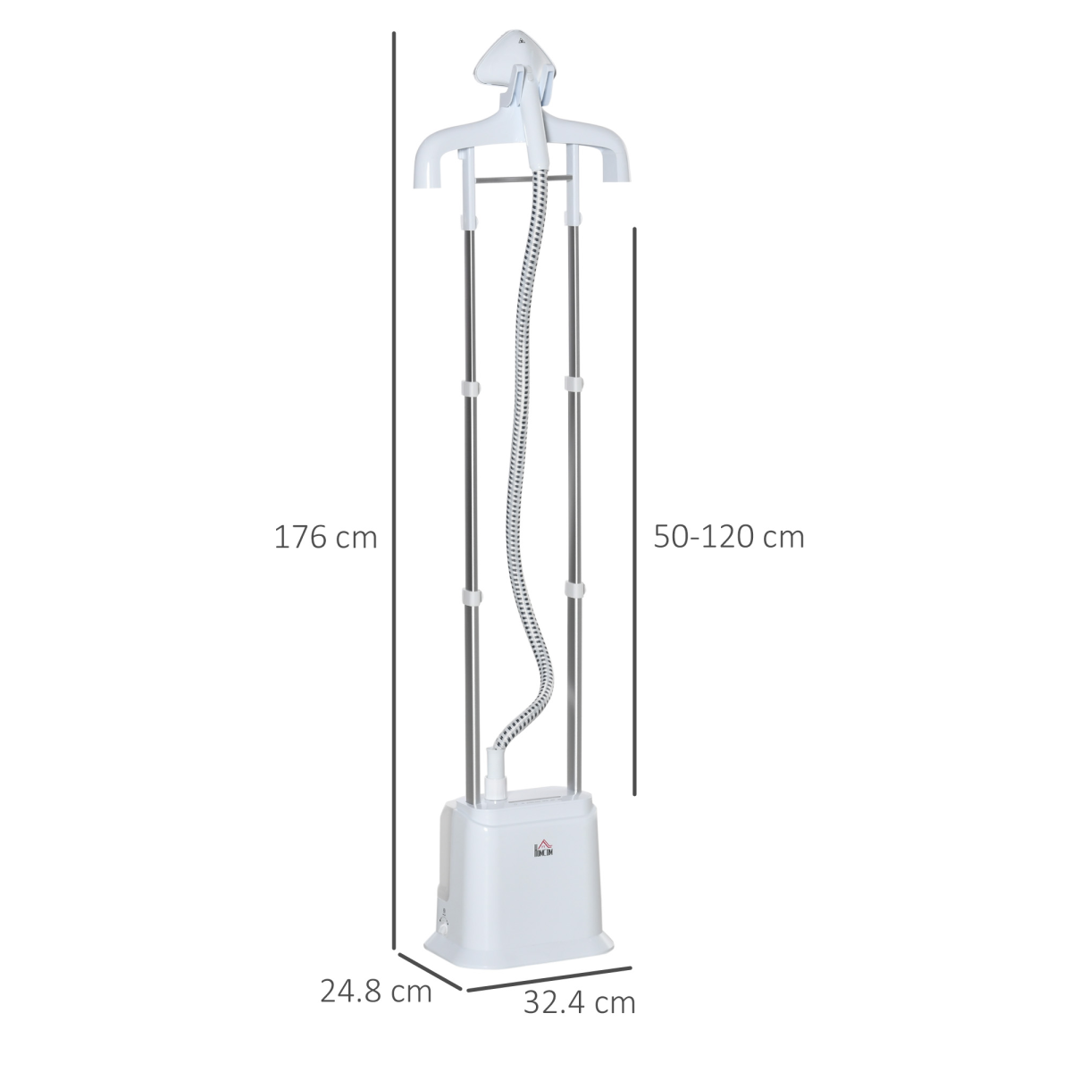 HOMCOM Upright Garment Steamer, 45-Second Heat-Up, 1.7L Removable Water Tank, 45-Minute Steam, White