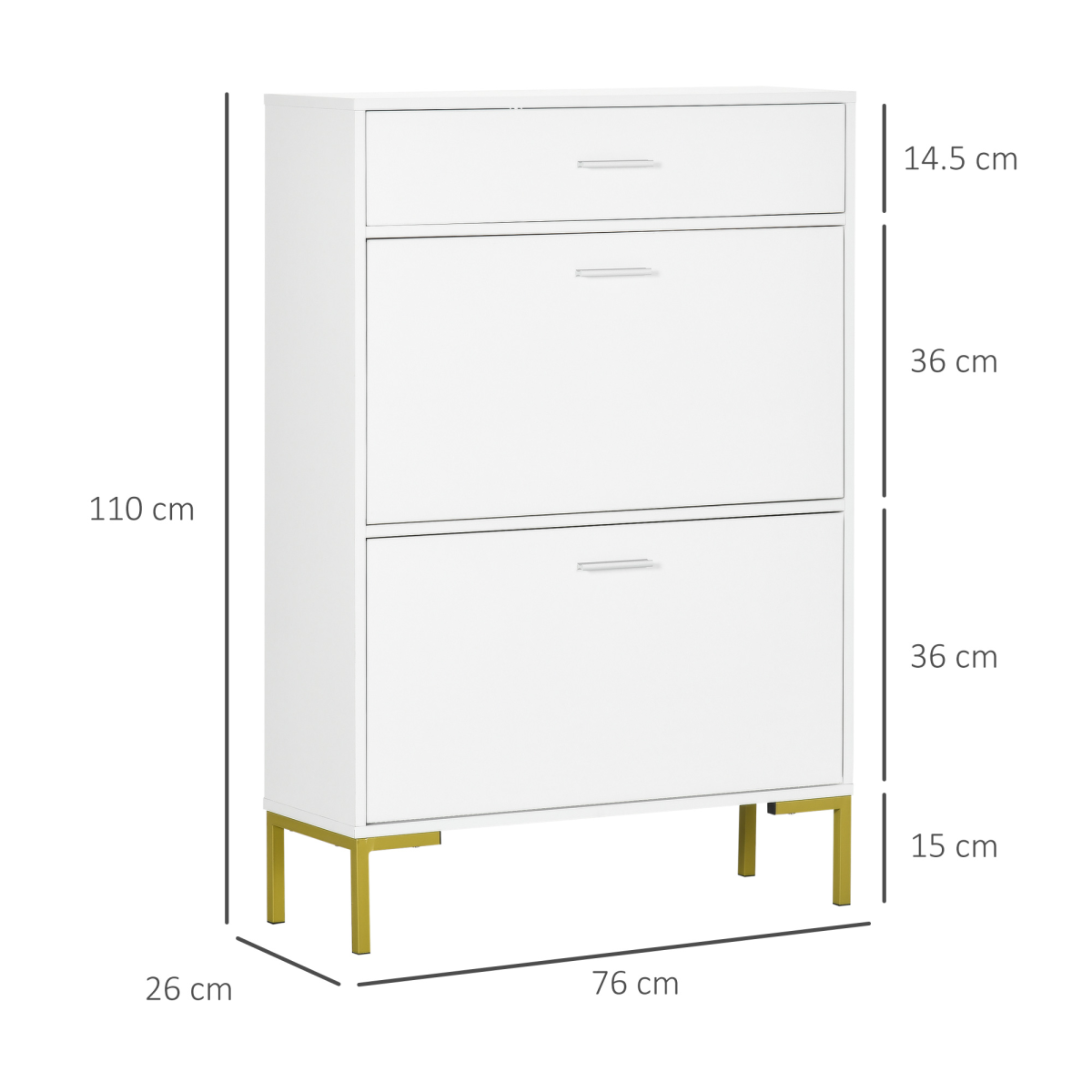 Slim Hallway Shoe Cabinet with 2 Flip Drawers, 12 Pair Storage