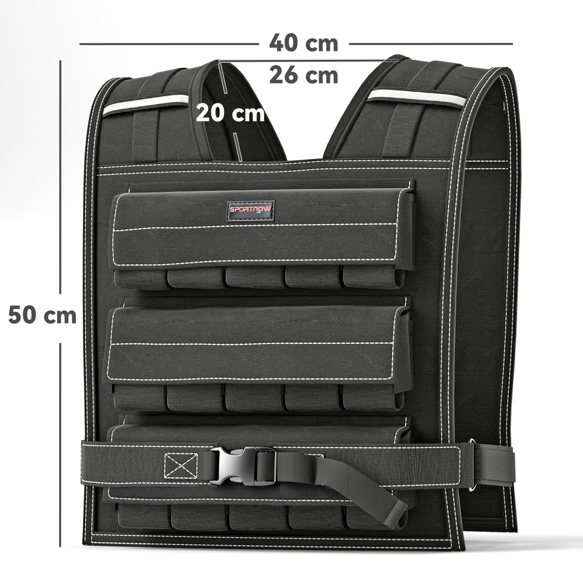 SPORTNOW 30kg Adjustable Weighted Vest with 30 Removable Weights