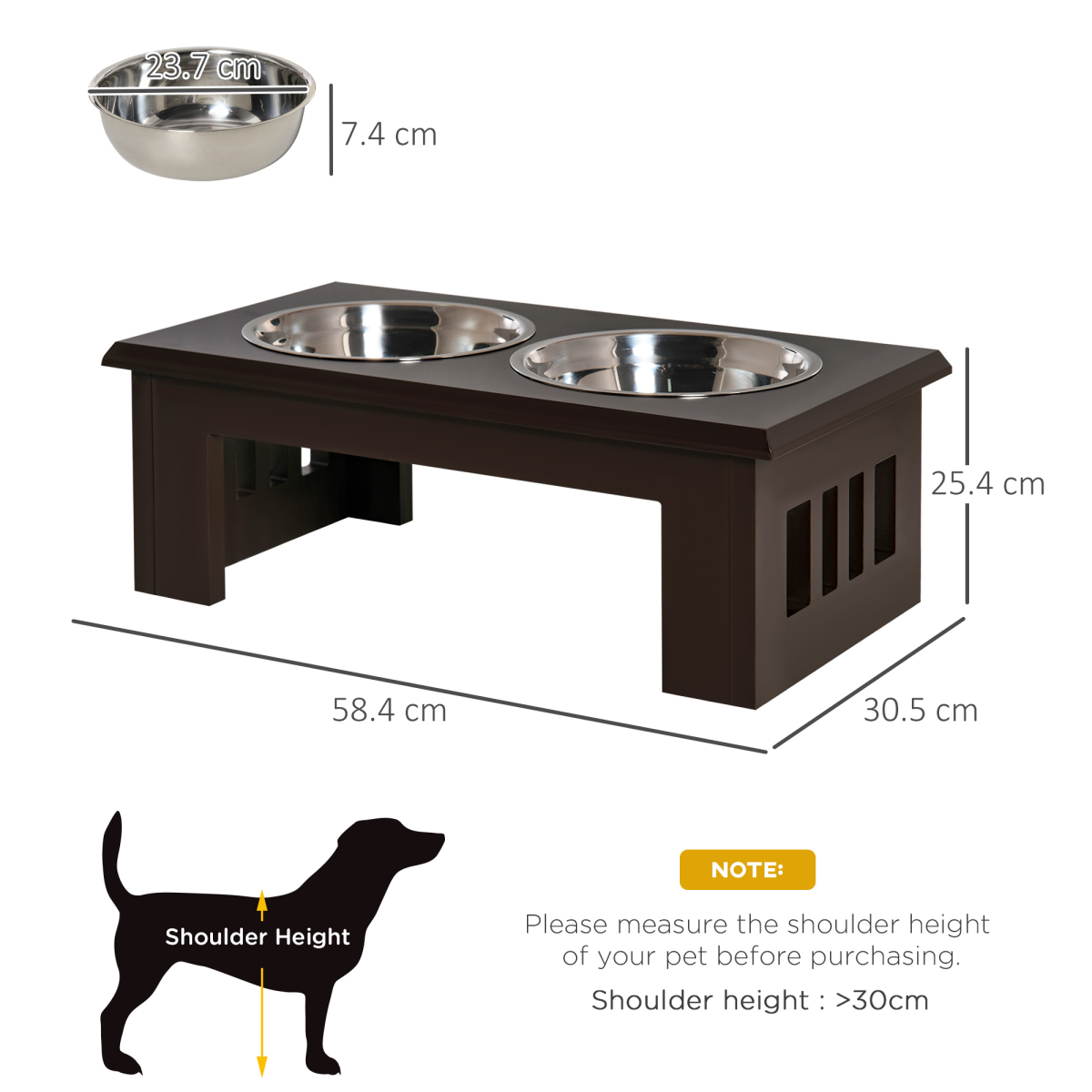 Raised Dog Bowls Elevated Double Stainless Steel Pet Feeder