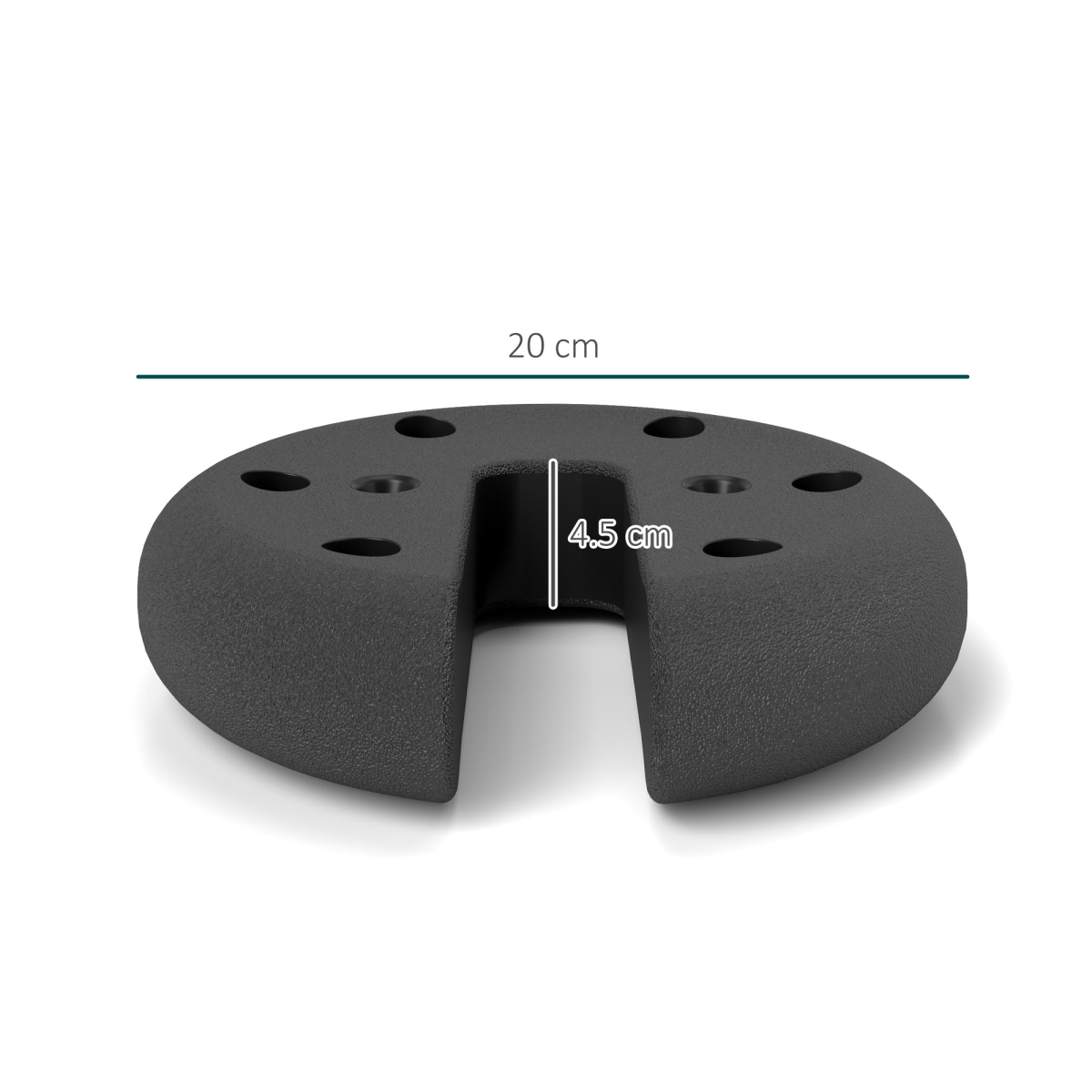 Outsunny 4-Piece Tent Base Weight Set for 20 x 20mm to 30 x 30mm Square Tubes