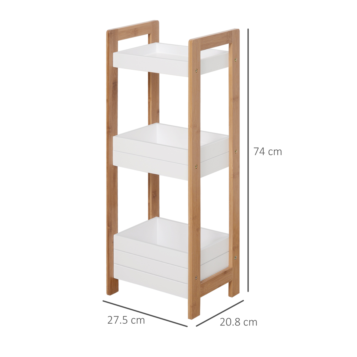 HOMCOM 3-Tier Bamboo Bathroom Shelf