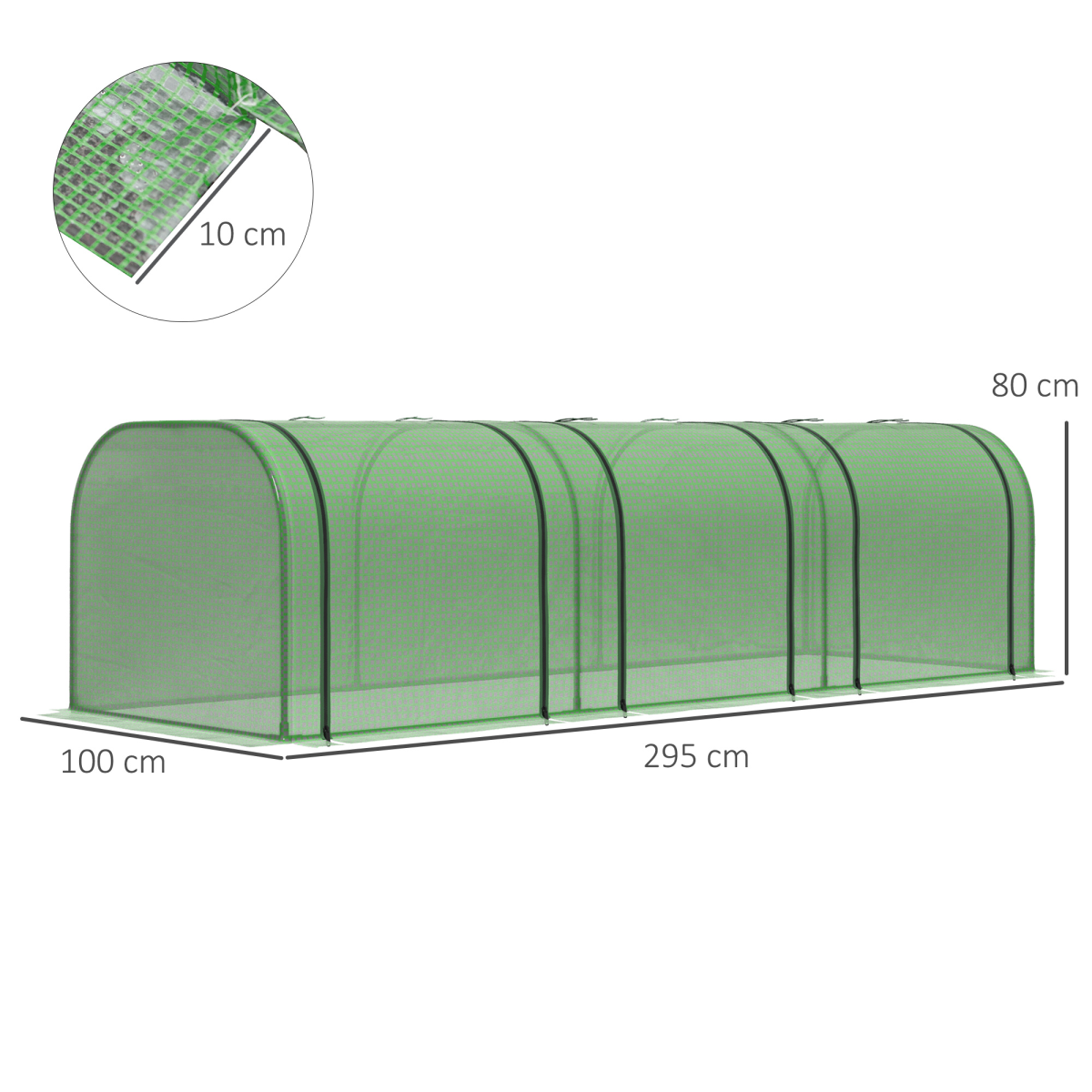 Outsunny Tunnel Greenhouse with Steel Frame and Zipped Roll-Up Doors