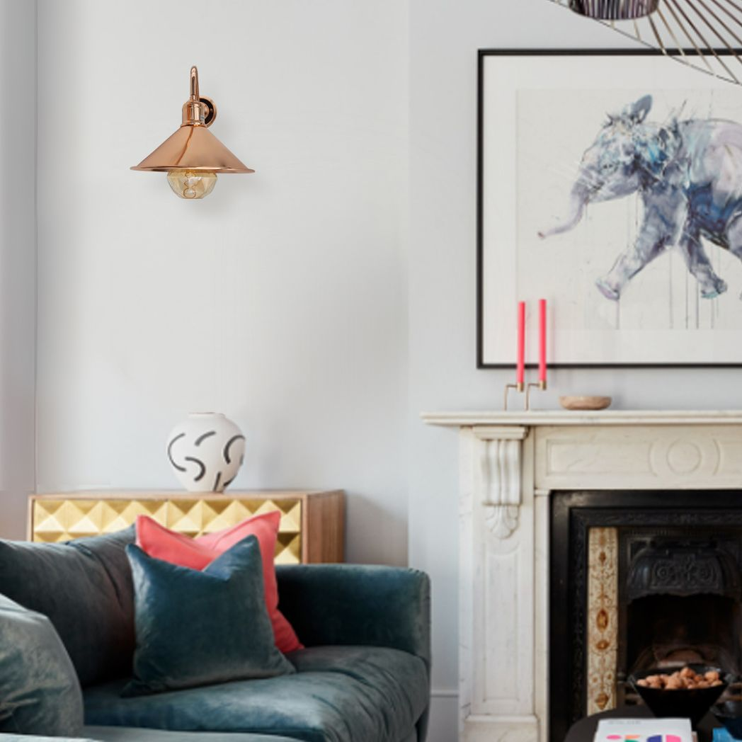 Rose Gold Vintage Retro Metal Wall Light, E27 Socket