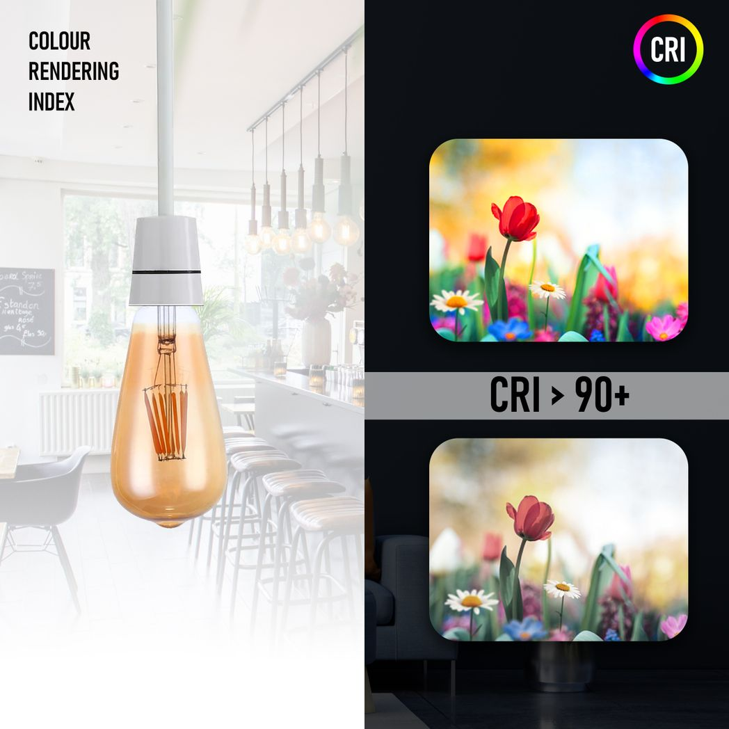 6Pack E27 LED Edison Dimmable Vintage Amber Glass Warm white 2700K Light Bulb